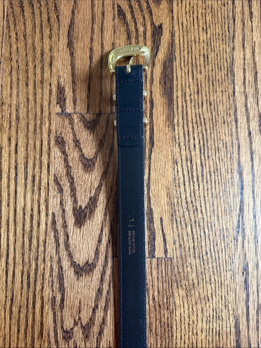 Aritzia Legendary Solid Brass Black Leather Belt L - Picture 10 of 16